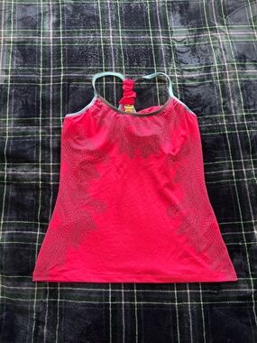Pink kiwi Kate pink tankini tank top with grey mandala design.Size M.